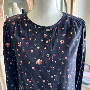 Rebecca Taylor Ditsy Floral Silk Blouse